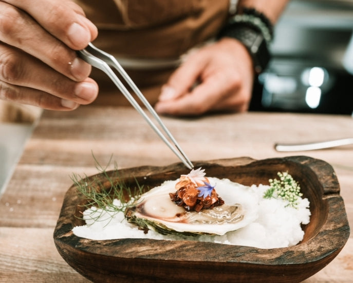 Chef finishing a plate