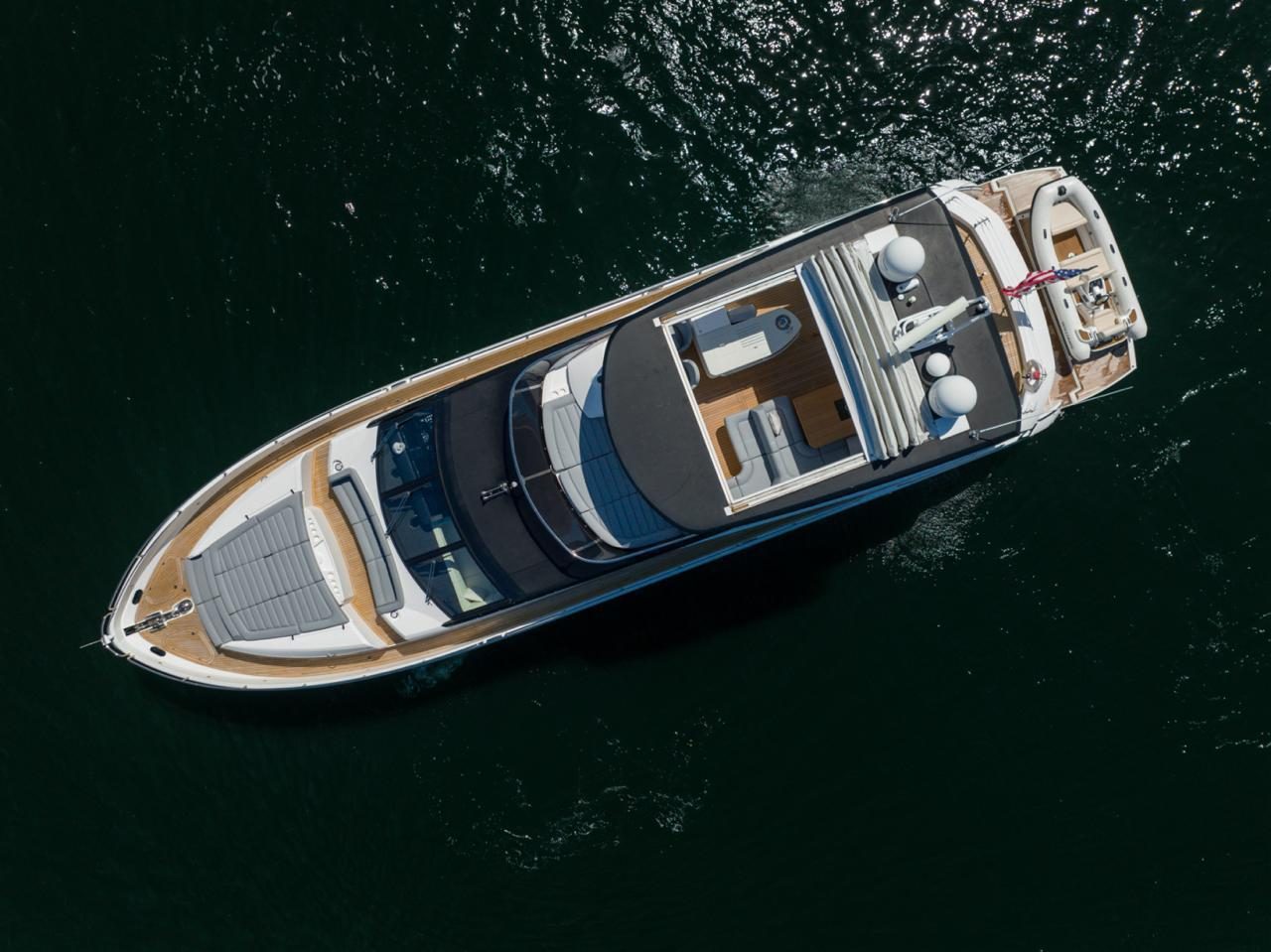 Private yacht off the coast